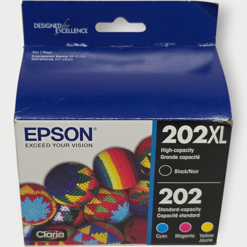 NEW Genuine Epson 202 / 202XL Ink Combo Pack (OEM, New Sealed) Exp 12/2027